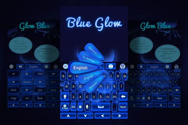 Blue Keyboard Glow android App screenshot 3